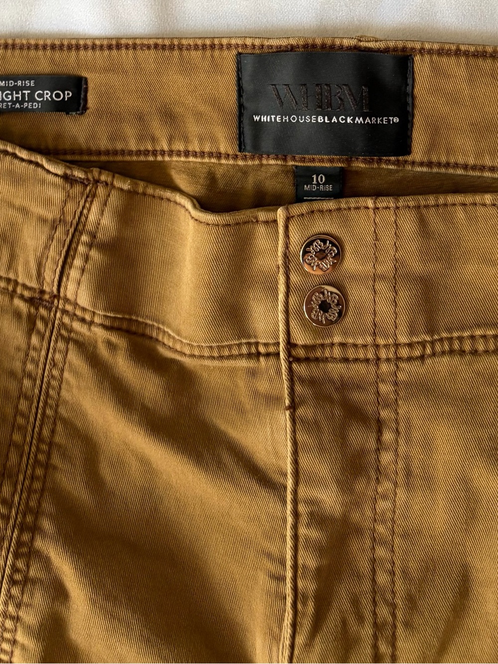 White House Black Market Mid-Rise Crop Pants in Caramel Brown Size 10 - Picture 4 of 8